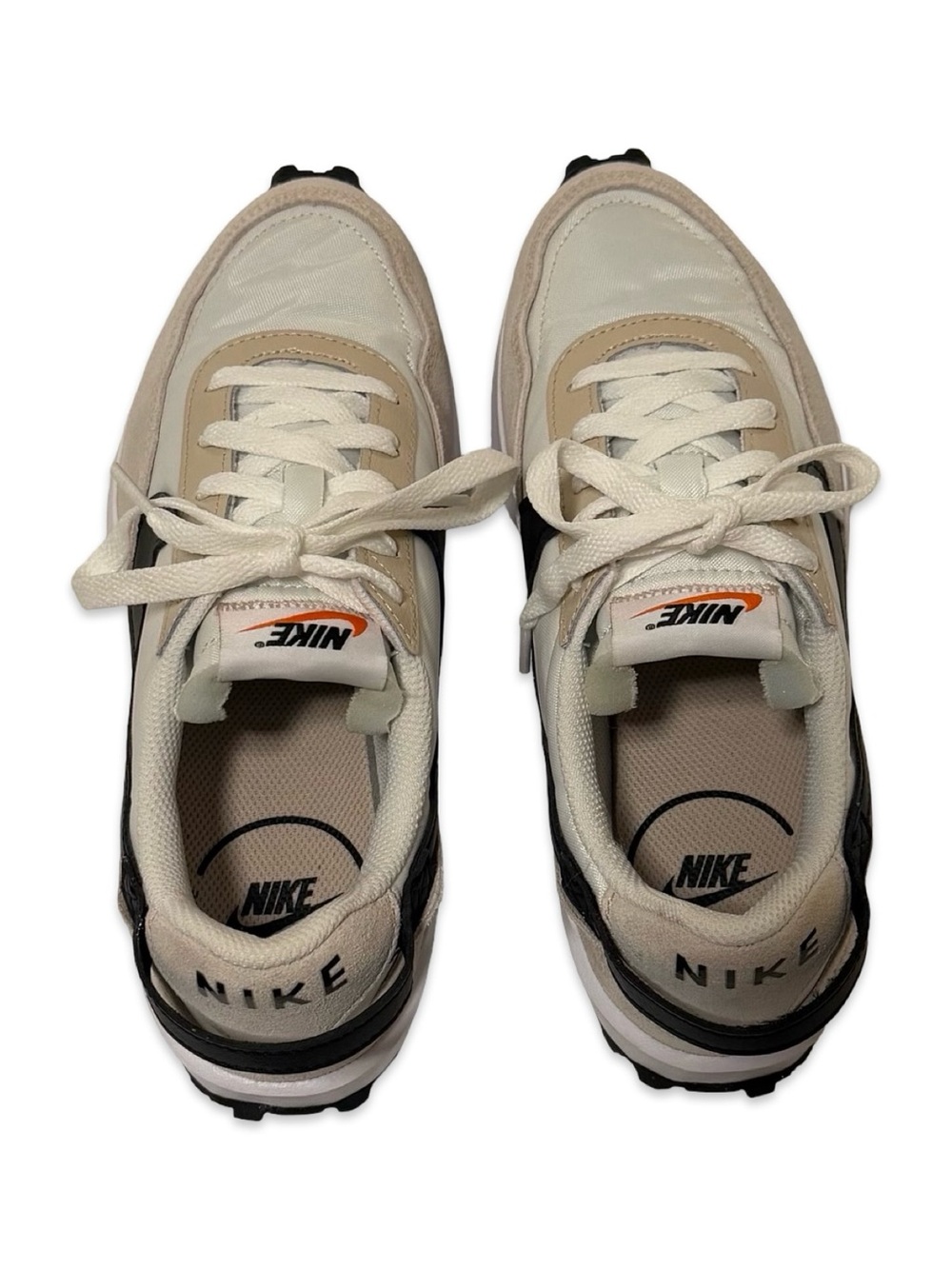 Women’s Nike Waffle Debut Sanddrift/Black/White Tennis Shoes - Picture 6 of 10